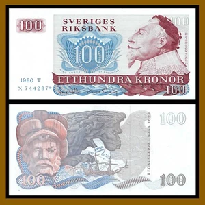 Sweden 100 Kronor, 1980 P-54r4 Replacement Gustaf II Adolf XF+ - Picture 1 of 1