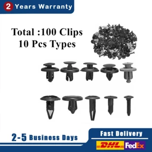 100x Plastic Rivets Screw Set Fender Fastener Clips Car Bumper Inner For Toyota - Bild 1 von 6