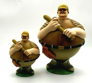 Department 56 Two Baseball Players Candy Dish Ceramic Flip Top Chubby - Picture 1 of 12