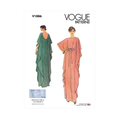 Vogue Schnittmuster V1886 - Vintage ca. 1979 - Überwurf - Kaftan - Hauskleid - Bild 1 von 4
