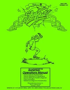 SlugFest Baseball Machine Operations/Service/Repair Manual Williams PPS 8A/yD - Picture 1 of 1