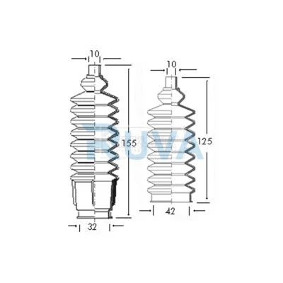 Juego de botas con soporte de dirección delantero Ruva para Ford Capri 1969-1987 Escort 1970-1980 Foto 1 de 4
