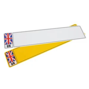 Pair Front Rear MOT UK Road Legal Car Registration Number Plates With Border - Picture 1 of 8