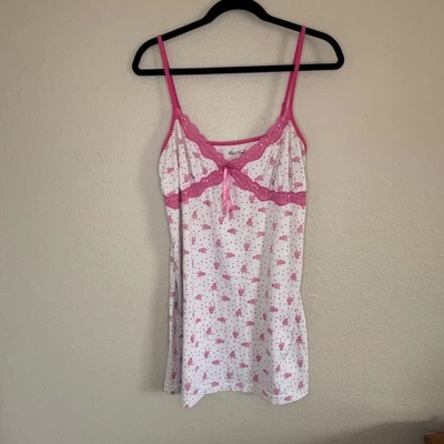 Y2K Cami Dress Large Babydoll Floral Lace Soft Girl Coquette Dainty Romantic - Изображение 1 из 4