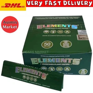 Elements King Size Slim unraffinierte Pflanzen Blättchen 1x volle Box 50 Packungen - Bild 1 von 3