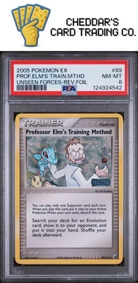 2005 Pokemon Ex Unseen Forces Prof.Elm's Train.Mthd-Rev.Foil #89 PSA 8 - Image 1 of 2
