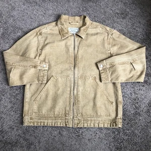H&M Relaxed Fit Denim Trucker Jacke Herren Gr. XL hellbraun braun Retro Wash verwaschen - Bild 1 von 9