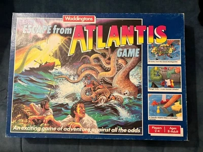 Escape From Atlantis Waddingtons 1986 Vintage Board COMPLETE - READ DESCRIPTION  - Image 1 of 4
