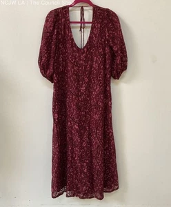 Johnny Was Malaga Women's Burgundy Lace Short Sleeve Dress Size XL - Bild 1 von 7