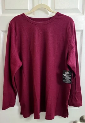 Woman Within Deep Claret Waffle Thermal Sweat Shirt 1x 22/24 *New W/tags* - Image 1 of 4