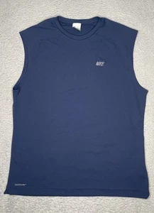 Vintage Y2K Traning Nike Sleeveless T-Shirt Mens Size Large Blue NIKE Logo - Picture 1 of 10