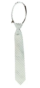 Cat & Jack Boys M/L Zipper Tie, Green & White Plaid - Picture 1 of 8