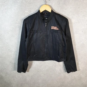 Vintage Harley Davidson Motorcycles Bomber Jacket Womens Small Black - Picture 1 of 8
