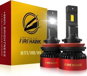 Firehawk H11/H8/H9/H16 Bulbs 40000LM Pure White 6000K Plug & Play IP68 2-pack - Picture 1 of 6