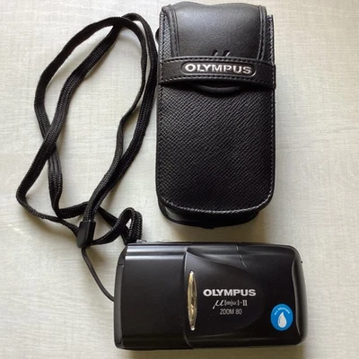 MINT Olympus mju ii 80 35mm P&S Film Camera with 35 mm lens stylus epic black - Image 1 of 4