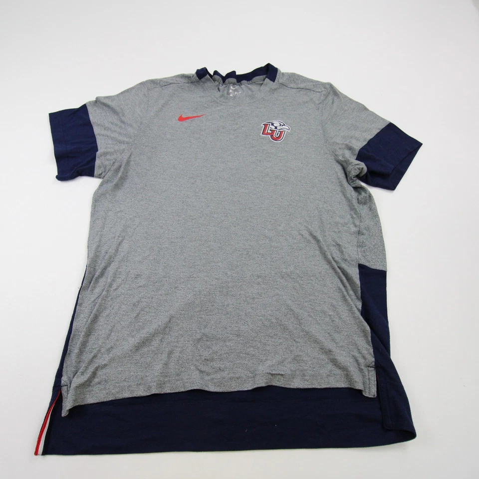 Liberty Flames Nike Dri-Fit Short Sleeve Shirt Men's Gray/Navy Used - Image 1 of 1