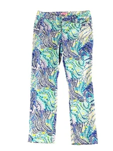 Pantalones para mujer Lilly Pulitzer talla 8 estampado tropical algodón elástico tiro medio Resort - Imagen 1 de 11