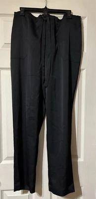 Pantalones de salón Black Label by Chico para mujer talla XL negros sedosos de pierna recta nuevos con etiquetas Foto 1 de 4