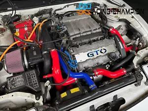 For Mitsubishi GTO 3000GT Dodge Stealth Intercooler + Turbo Hose 8Pcs Red - Picture 1 of 6