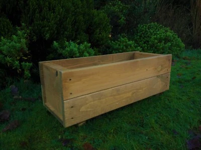 Garden Wooden Planter Rectangular Trough Wood Plant Flower Box READY MADE 0.6m