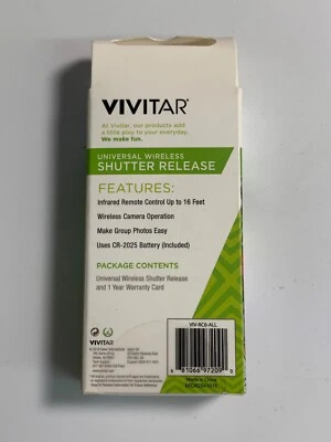 Vivitar VIV-RC6 Universal Wireless Shutter Release (Black) - NEW - Image 1 of 2