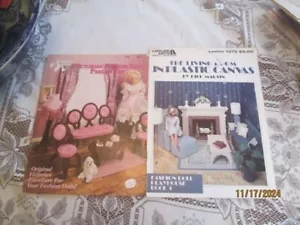 Vintage Fashion Doll Plastic Canvas Dollhouse Furniture pattern Booklet - Picture 1 of 2