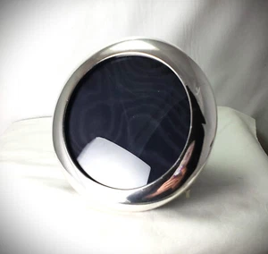 Marco de fotos redondo de plata esterlina Gucci de 5,5" pulgadas marco de pie vintage 1970 - Imagen 1 de 10