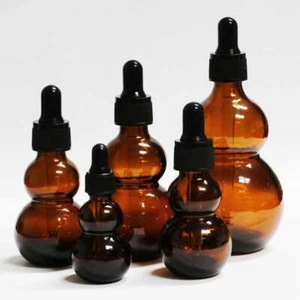 10ml - 100ml Gourd-shaped Glass Dropper Bottle w/ Pipette Refillable Container - Picture 1 of 10