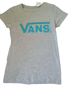 New Vans Logo Girls' T-shirt Gray size medium M Flying V Crew T-Shirt - Picture 1 of 3