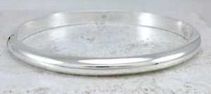 HIGH POLISH .925 STERLING SILVER WOMEN'S OVAL BANGLE BRACELET style# br240 - Picture 1 of 4
