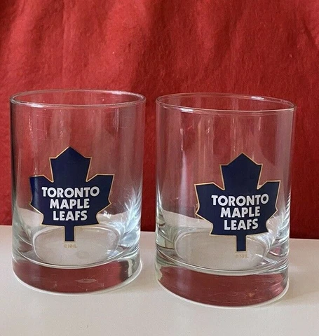 Toronto Maple Leafs 8 oz Set of 2 Glasses NHL Hockey Cover