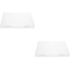  Set of 2 White Plastic Transparent File Box Magazine Protector