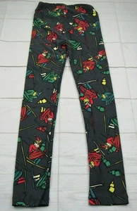 LuLaRoe Leggings Tween Navidad Gris Papá Noel Esquí - Imagen 1 de 3