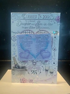 25TH DAUGHTER AND SON IN LAW SILVER ANNIVERSARY CARD WALLET KEEPSAKES (9" X 6") - Picture 1 of 4