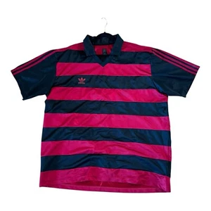 Camiseta de fútbol estilo trébol a rayas rojas y negras Adidas vintage Y2K talla 2XL - Imagen 1 de 18