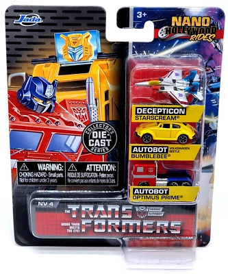 Jada Nano Hollywood Rides Transformers 3er Set Starscream-Bumblebee-Optimus Prim