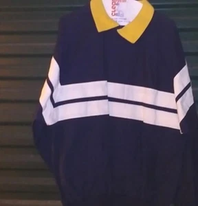 Vintage NAUTICA Blue Yellow Rugby Shirt Mens M Long Sleeve Cotton 90s - Imagen 1 de 4
