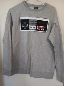 Nintendo Sweatshirt Herren Größe M Grau Gaming Controller Grafik Pullover - Bild 1 von 3