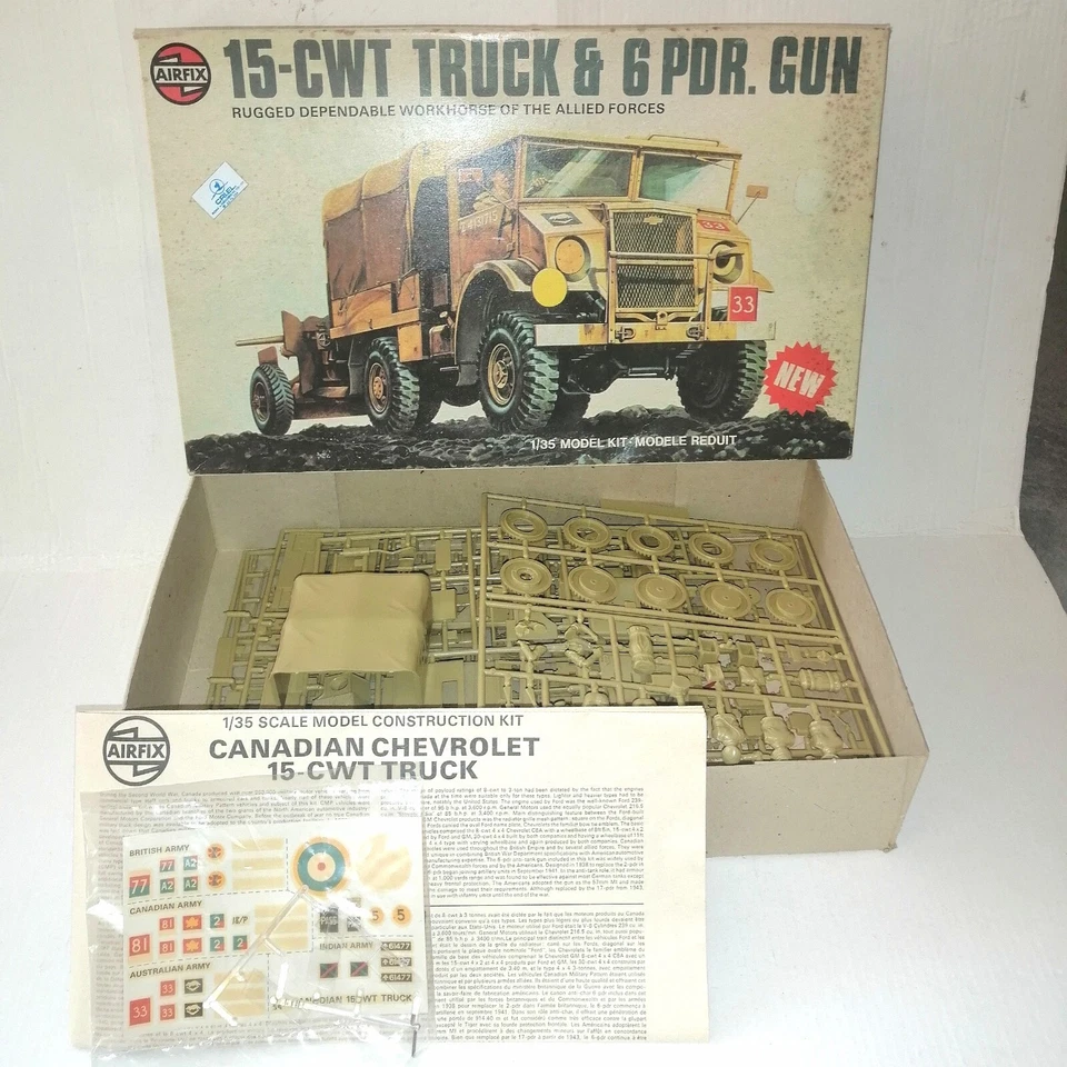 AIRFIX 1/35 CHEVROLET 15-CWT TRUCK & 6 PDR.GUN KIT MONTAG. REF.08367-4 OBSOLETO - Immagine 1 di 1