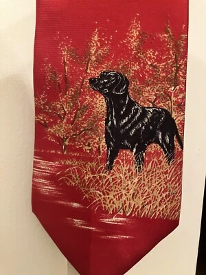 Vintage Ducks Unlimited Neck Tie Hunting Dog Retriever Waterfowl 100% Silk USA - Image 1 of 4
