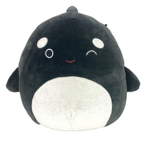 Kellytoy-Squishmallow-Kai The Killer Whale/Orca-Black/White/Sparkly-Winking-12" - Picture 1 of 11
