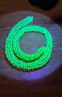 Uranium Glass 1910s hand sewn necklase Bohemian cottage industry seed beads RARE