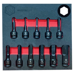 Britool Hallmark MHXPSET11 11 Piece 3/8" Drive Impact Hex Driver Set - Picture 1 of 1