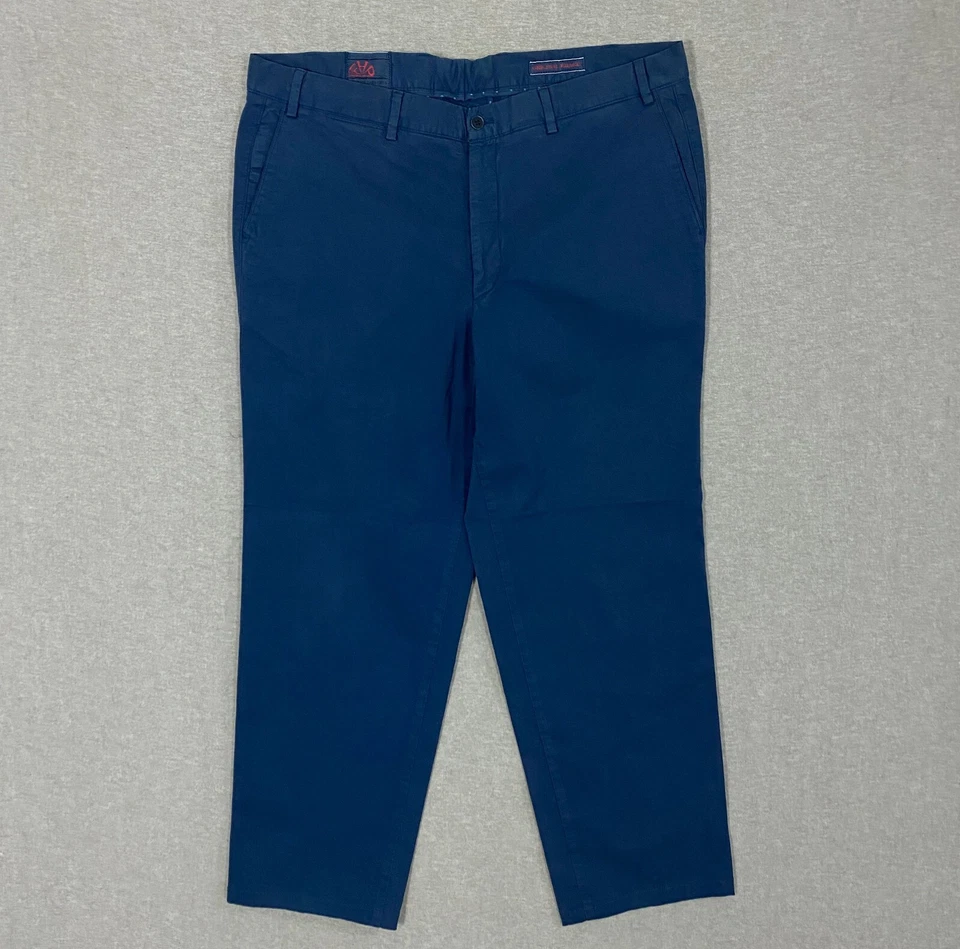 Pantalones de vestir Hiltl Ultimate para hombre 38x28 azul frente plano caqui chino ZE500 Foto 1 de 4