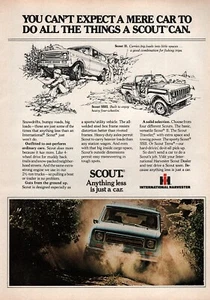 International Scout II 1979 ""You Can't Expect A Mere Car"" anuncio en color original - Imagen 1 de 1
