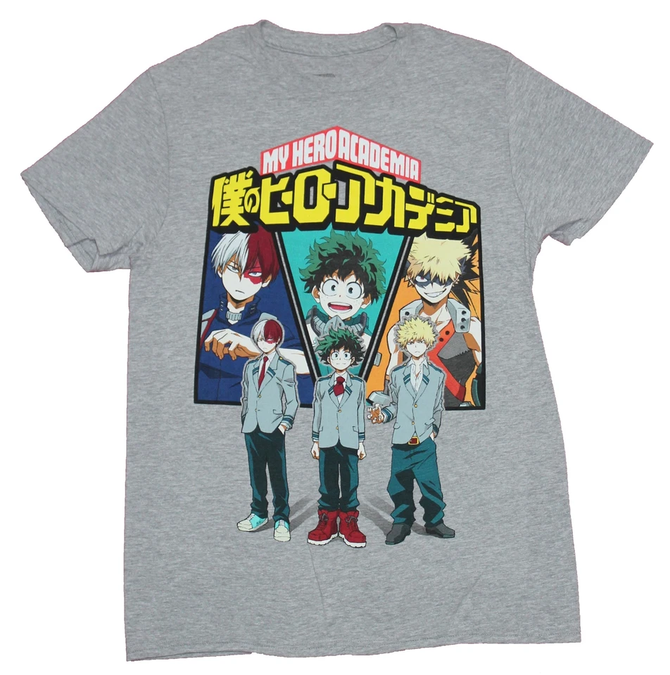 Camiseta My Hero Academia Adulto Nueva - Bakugo Deku & Todoroki Traje Trío Bajo Foto 1 de 1