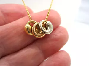 Tiffany & Co ELSA PERETTI 18K Yellow Rose White Gold 3 Eternal Circle Necklace - Picture 1 of 5