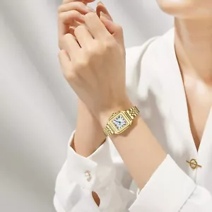 Gold Vintage Style Women’s Square Watch - Picture 1 of 7