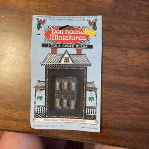 Pkg of 6 Vtg COLLECTORS CLUB Dollhouse Miniatures 3V Round Spare Bulbs #7251 NOS - Picture 1 of 2