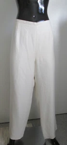 Pantaloni NUOVI Talbots taglia 18 pura seta avorio piatto davanti gamba dritta foderati - Foto 1 di 7